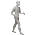 Realistic lifelike fiberglass full body running sports athletic white sportswear male mannequin